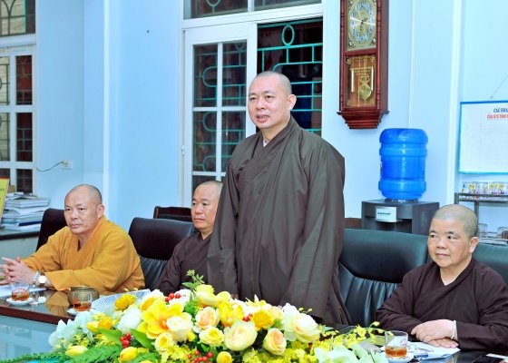 Lãnh đạo BTS Phật giáo tỉnh làm việc với Ban Tôn giáo thống nhất kế hoạch tổ chức Đại lễ Phật đản PL 2564