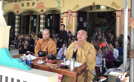 Phật giáo Hà Trung: Lễ sái tịnh, an vị Thánh tượng Bồ Tát Quán Thế Âm lộ thiên tại chùa Quan Sứ
