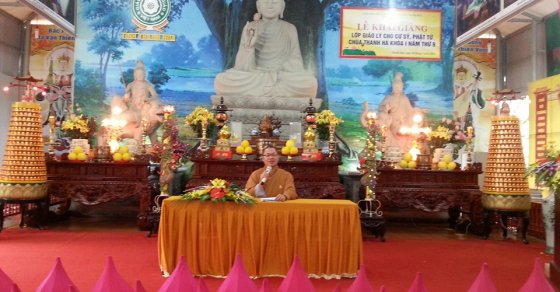Thanh Hóa: Khai giảng lớp giáo lý dành cho cư sỹ Phật tử khóa thứ I năm thứ chín tại chùa Thanh Hà 26