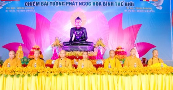 Thanh Hóa: Khai mạc triển lãm, chiêm bái Tôn tượng Phật ngọc hòa bình thế giới tại Chùa Khánh Quang.